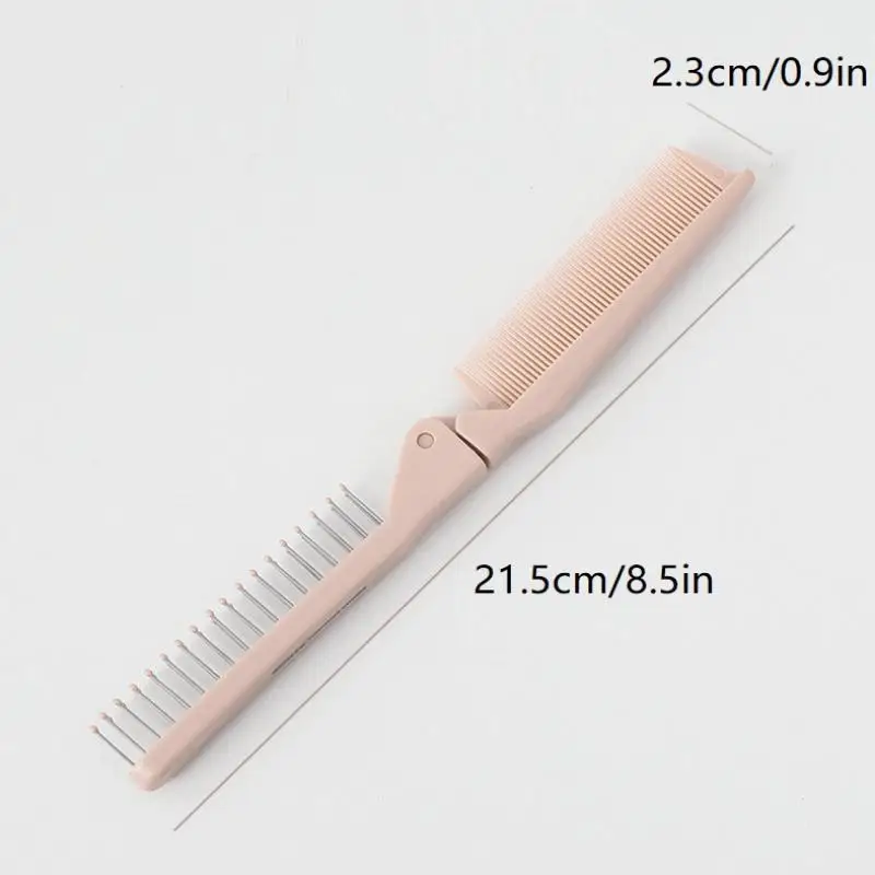 مشط سفر مزدوج الوظيفة قابل للطي ومضاد للكهرباء الساكنة، أداة شعر مجعدة ناعمة لفك تشابك الأسنان، محمولة لمستلزمات تصفيف الشعر للفتيات