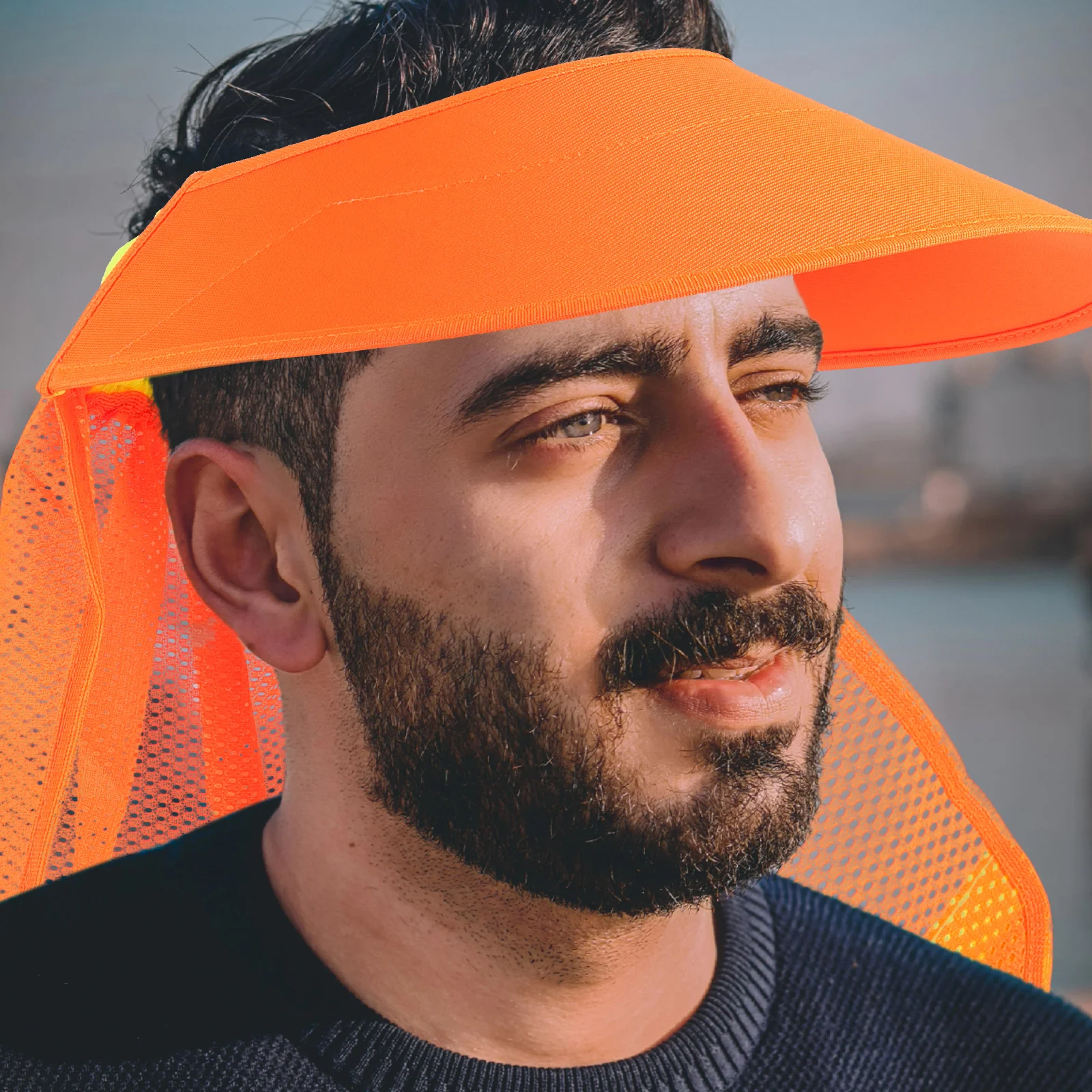 

Hard Hat Sun Shade Full Brim Neck Shade Mesh Visor Breathable Safety Hat Cover Construction Work Sun Protection Accessories
