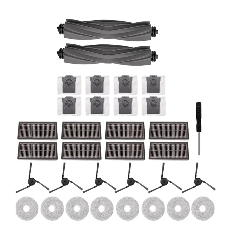 WHYY-33PCS ドリーミーL40 Ultra /X40 Ultra /Mova P10 Pro Ultra掃除機用パーツ メインサイドブラシ HEPAフィルター モップクロス ダストバッグ