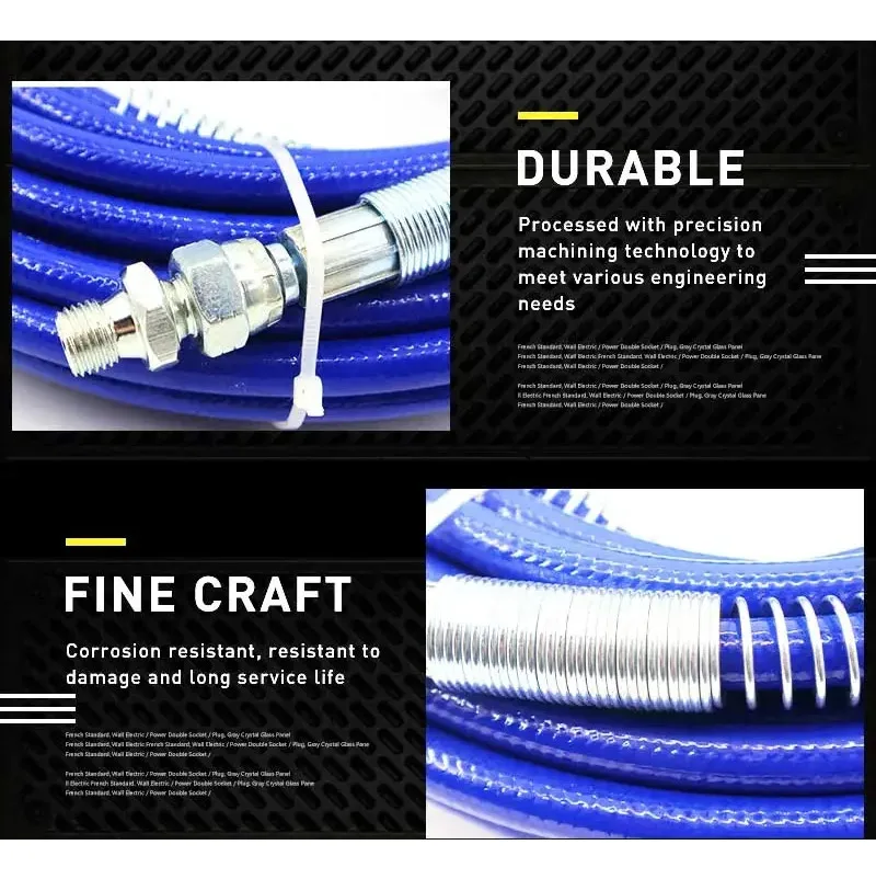 Tuyau en acier haute pression 1/4 ''15m/20m/30m BSP 3300Psi pulvérisateur sans air pièce de rechange tuyau de pulvérisation pulvérisateur de peinture