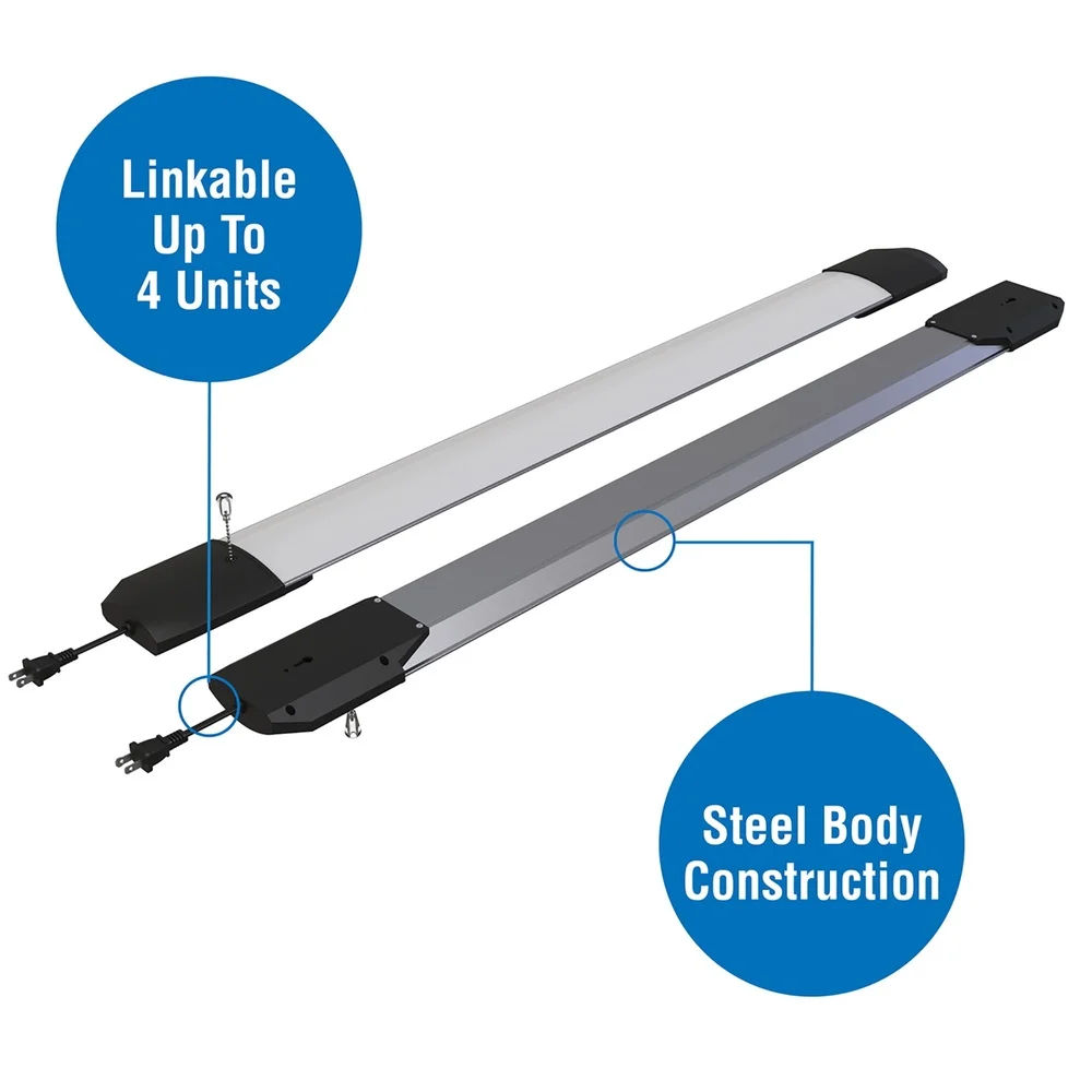 Luce da negozio a LED collegabile da 5500 lumen, 4 piedi, efficiente in energia, senza manutenzione, illuminazione integrata, garage, officina, soffitta