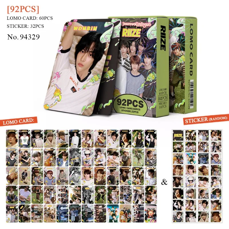 92pcs Kpop RIIZE Lomo Cards and Stickers Photo Album RIIZING Epilogue HD Print High Quality RIIZE Photocards Postcards