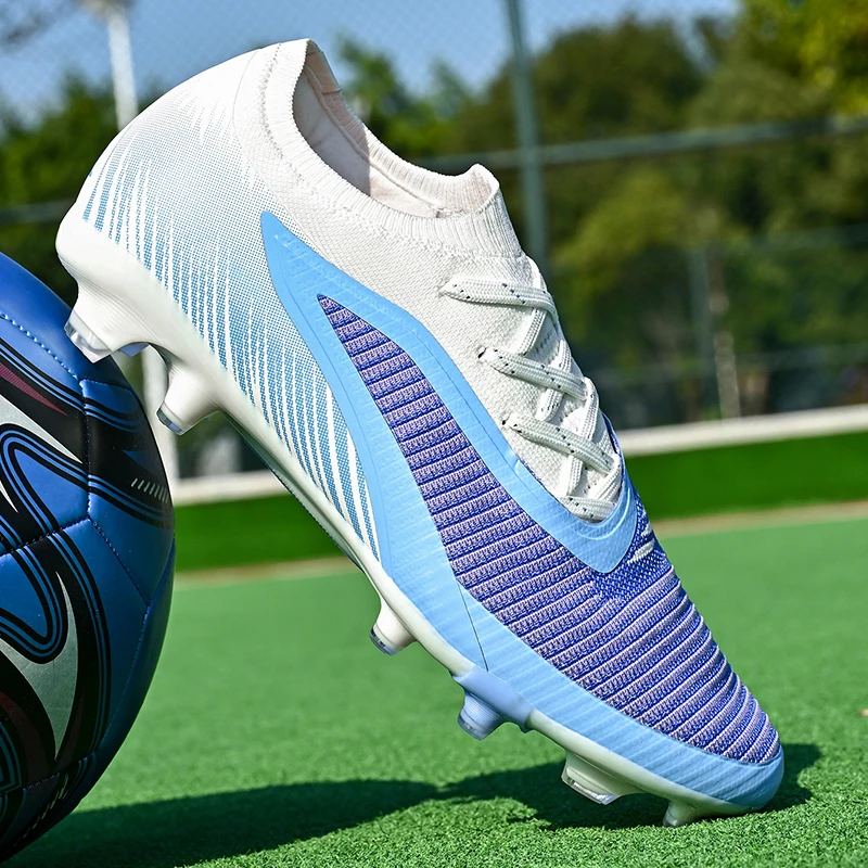 

Men Women Soccer Shoes Grass Breathable Football Boots Non-Slip Futsal Sneakers Outdoor FG Ankle Support Soccer Cleats Shoes