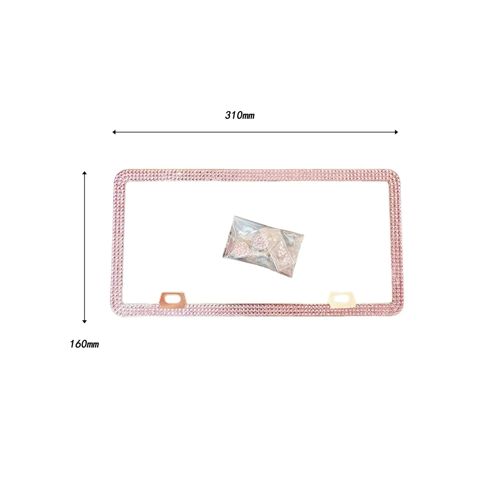 License Plate Frame with Rhinestones Car Decoration Easy to Install US Vehicles License Plate Holder for US Standard Plates