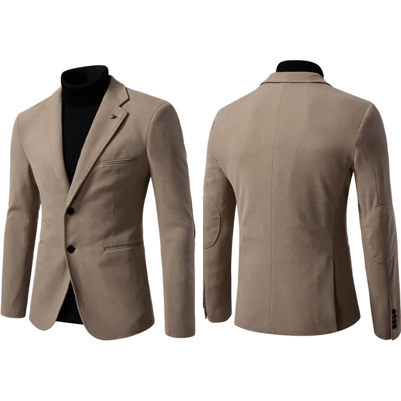 

2025 Autumn Winter New High-quality Men's Suit Single Breasted Solid Color Formal Fit Slim Fit Business Casual Men's Jacket Suit