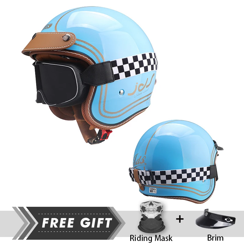 

Four Seasons Open Face Helmet Comfortable Motorcycle Helmet With Goggles DOT Lightweight Jet Helmets Capacete De Moto