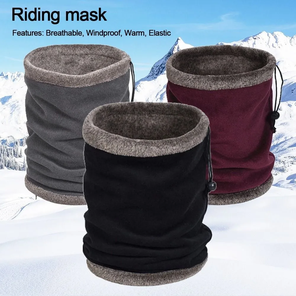 Szalik zimowy wiatroodporny, gruby, ocieplający, maska motocyklowa z sznurkiem, chroniąca przed zimnem, maska na twarz do jazdy na rowerze dla kobiet i mężczyzn.