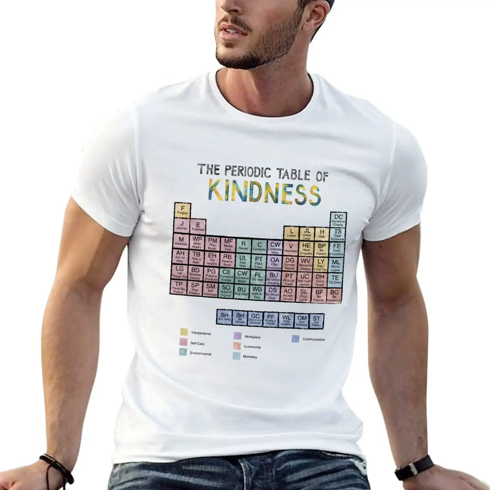 Periodic Table of Kindness T-Shirt t shirts for man pack white funny t shirts cotton T-Shirt
