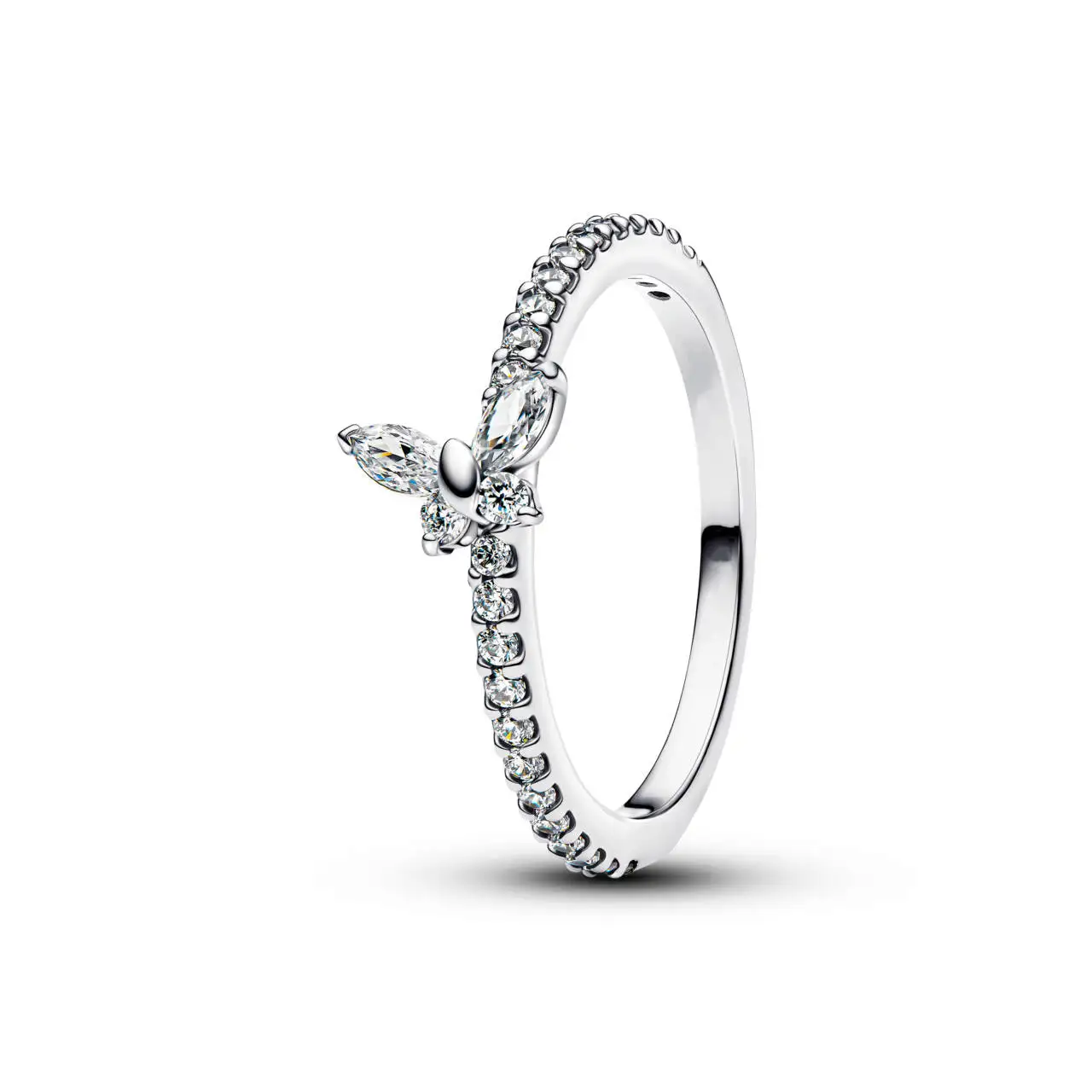Women's 925 Pure Silver Crown & Bow Zircon Ring, Exquisite Gift