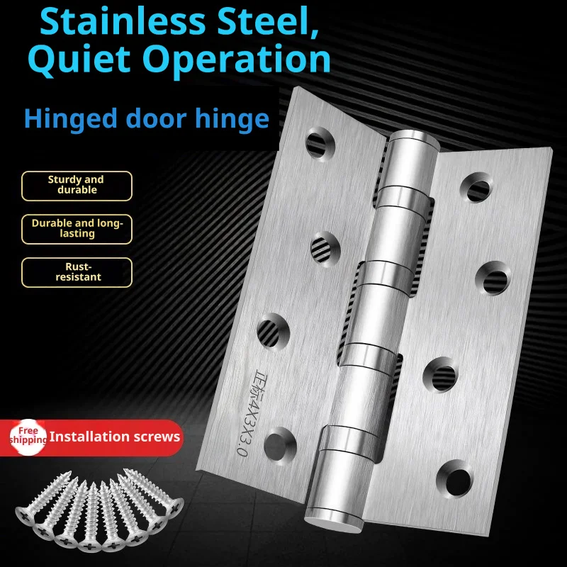 

Stainless Steel Mute Door Hinge Durable Home Furniture Door Hardware Fitting Accessory Tool Component Set for Bedroom Bathroom D
