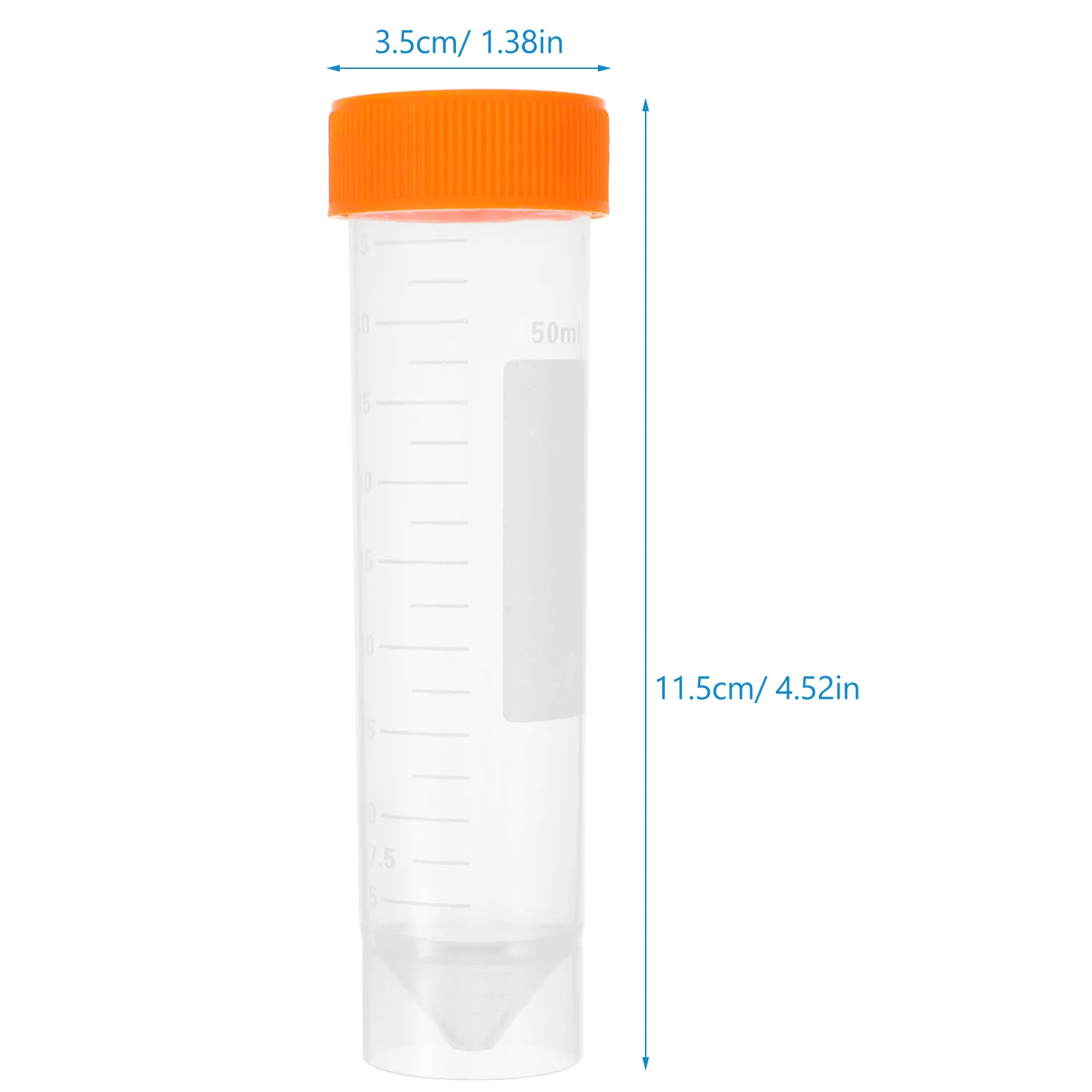 50Pcs/bag 50ml Free-standing Centrifuge Test Tube Plastic Screw Cap Flat Bottom Centrifuge Tube with Scale Laboratory Supplies