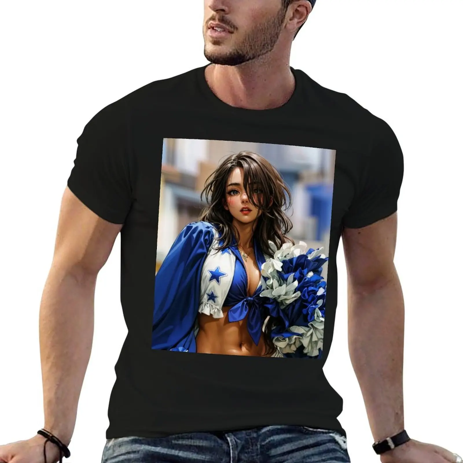 Anime PinUp Girl: Syun Kamakado 039 (undercover as a hot cheerleader) T-Shirt basketball graphic tees mens designer t shirt