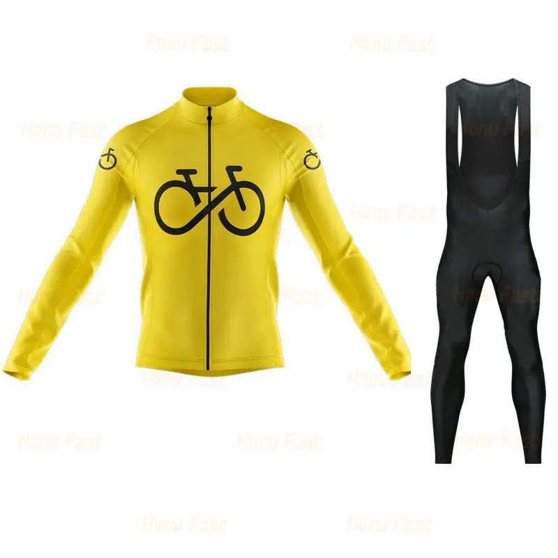 2023 Team Autumn Cycling Jersey Set Men Long Sleeves Cycling Clothing MTB Maillot Ropa Ciclismo Bike Uniform Cycling Bib Tights