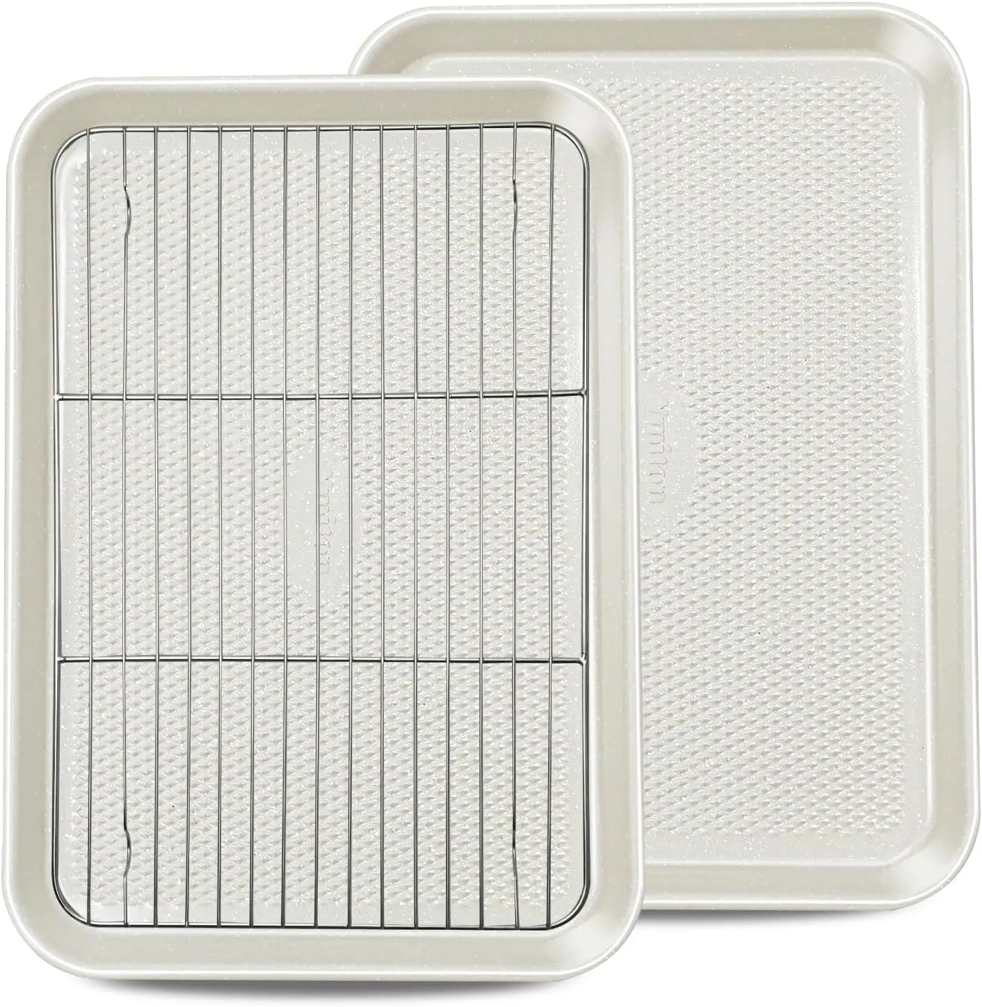 

2-Pack 12x17 Half Sheet Pan Baking Sheet Set with Wire Rack - Nonstick 0.8mm Thick Carbon Steel