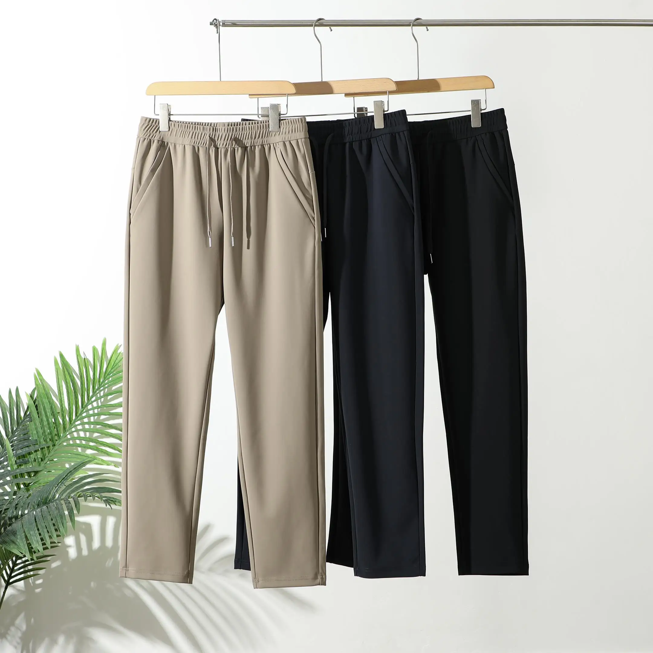 

aphene Windproof Outdoor Casual Trousers Men's Autumn Winter Straight Leg Pants High Elastici Tee-Proof Tech Fabric