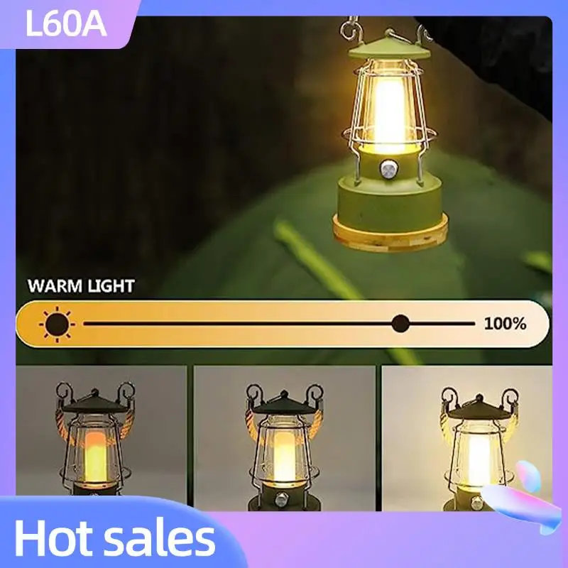 

L60A Multifunctional Retro Camping Lamp Camping Lamp Atmosphere Stepless Dimming Horse Lamp Charging Dual-Purpose