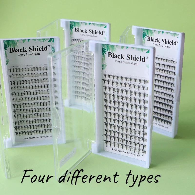 

4 Pcs Fake False Eyelashes 0.07 C/D Comic Spire Lashes Individual Premade Volume Cluster Anime Lash For Cosplay Makeup Tools