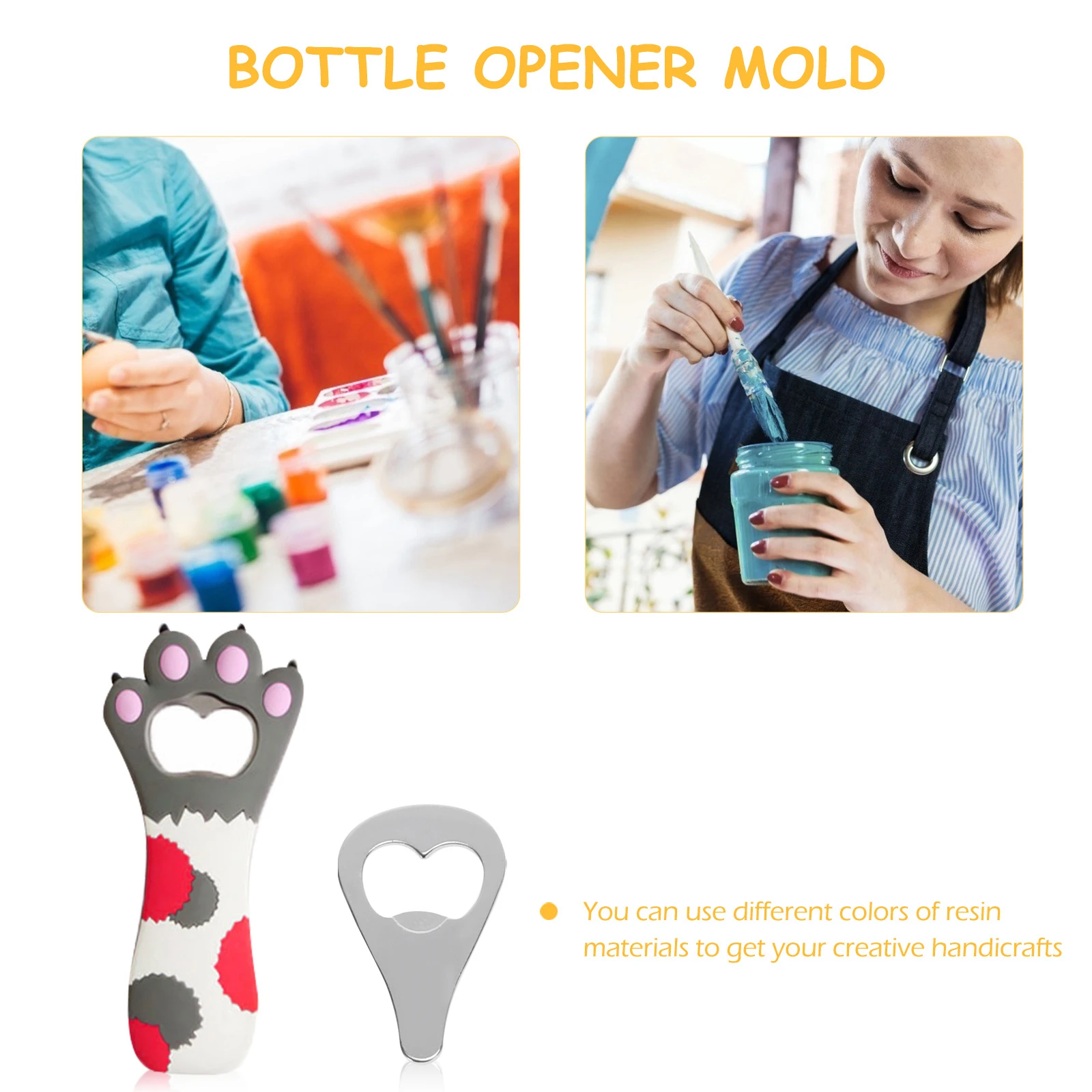 

41 Pcs Bottle Cat Claw Opener Mold Kitten Paw Resin Manual Silica Gel Bottler Mould