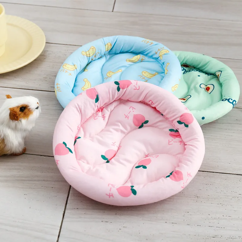 Round Hamster Bed Comfortable Sleep Mat Pad for Hedgehog Squirrel Mice Rats Guinea Pig Chinchilla Small Animal Soft Cushions