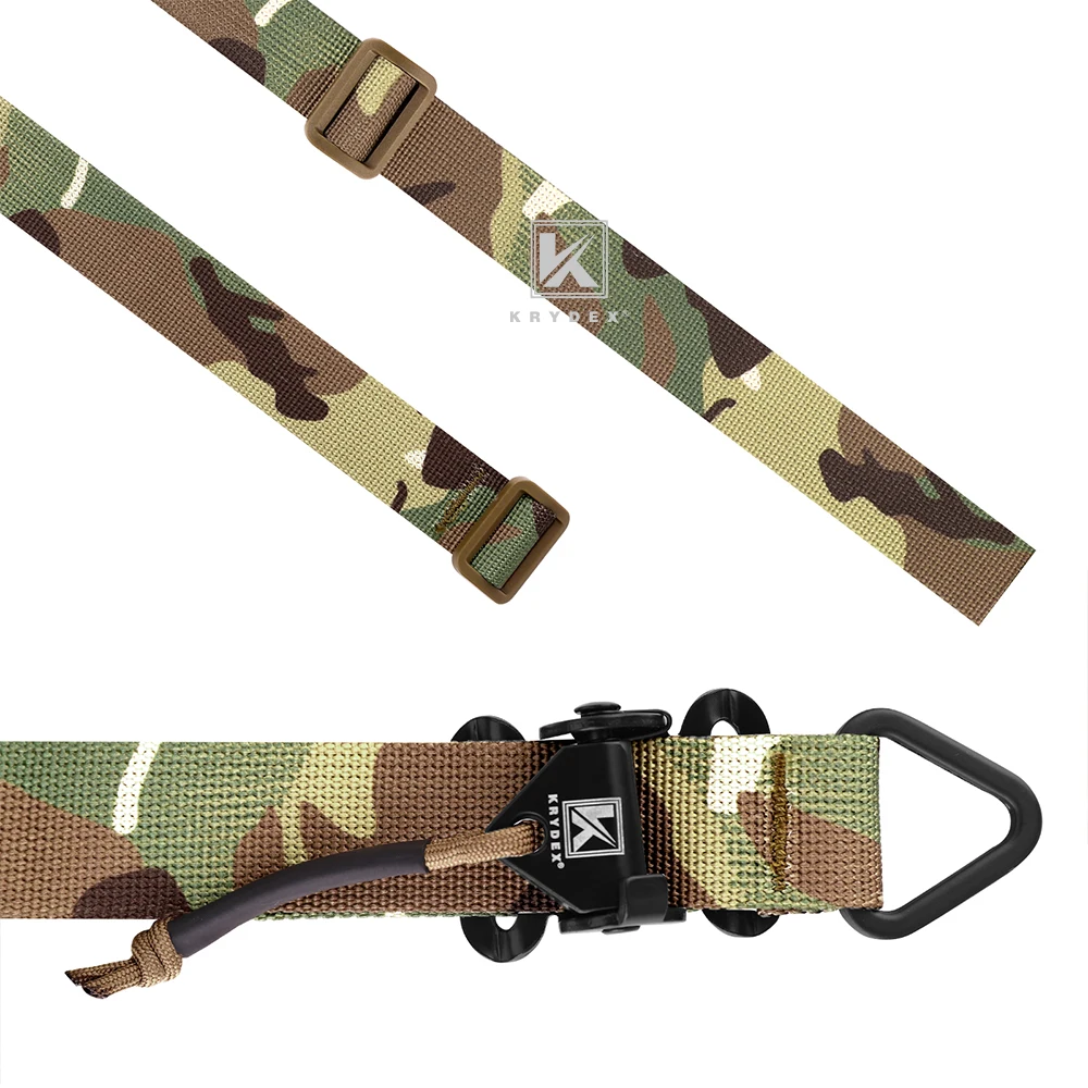 KRYDEX eslinga de Rifle táctico, tirachinas Modular de un solo punto para pistola, correa de hombro para caza, accesorios de Airsoft al aire libre, Camo MC