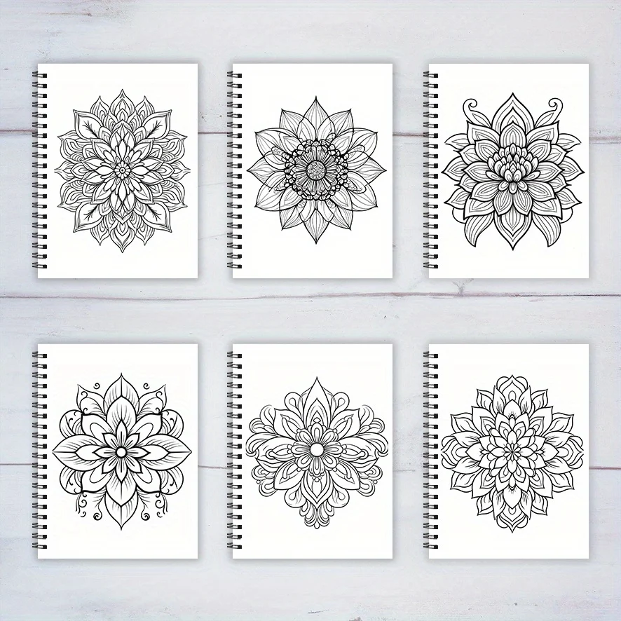 만다라 성인 색칠하기 책 - 8.3x11.2인치 22페이지의 미술 치료 일러스트로 십대와 성인의 불안 완화에 도움
