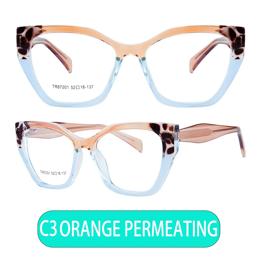Luxuriöse Brillengestelle Damen-Brillenfassung für Sehstärke Anti-Blaulicht-Schutz Leoparden-Brille für Damen Optische Brillen