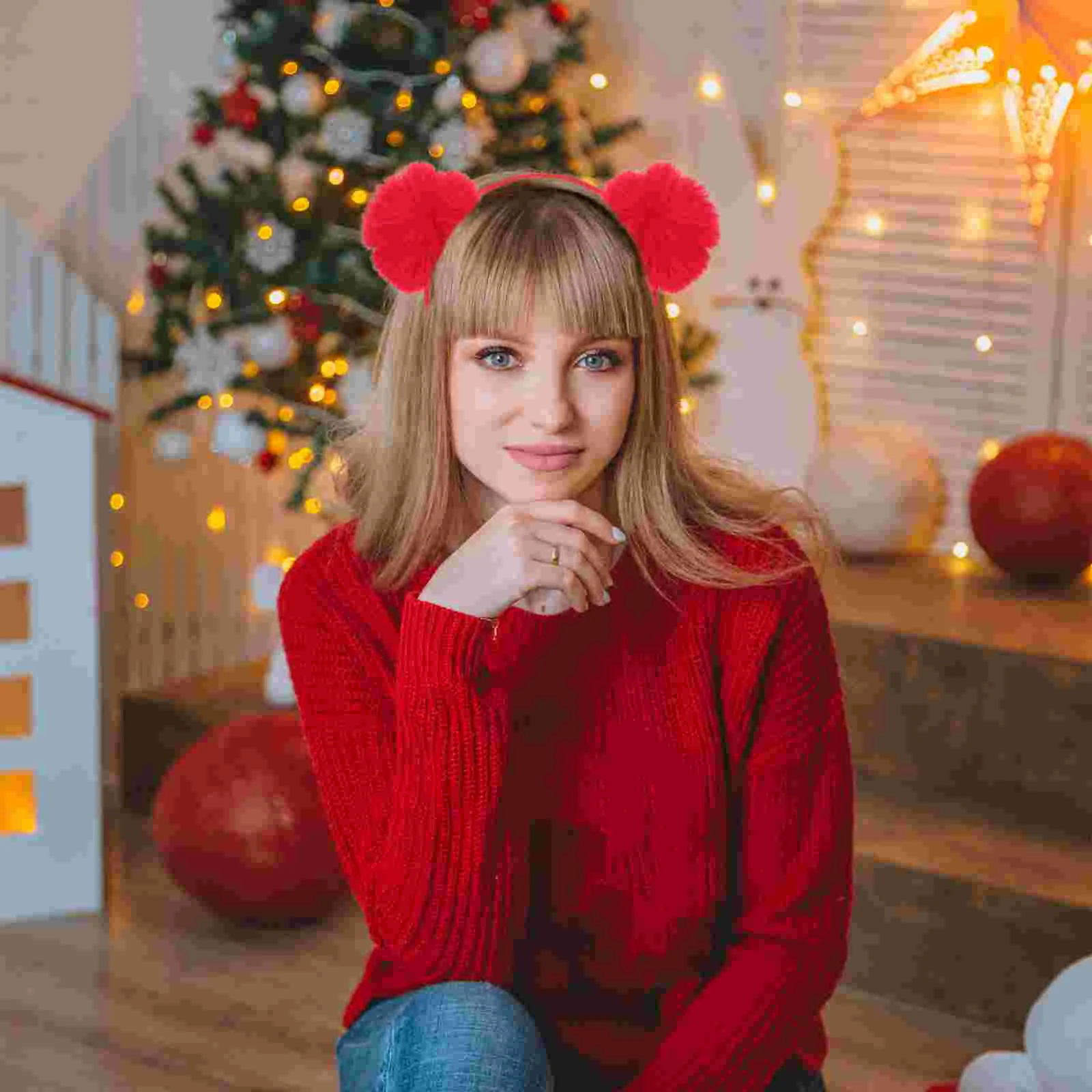 Bola de pele bandana festa headbands fofo pom poms carnaval aniversário cosplay feriado