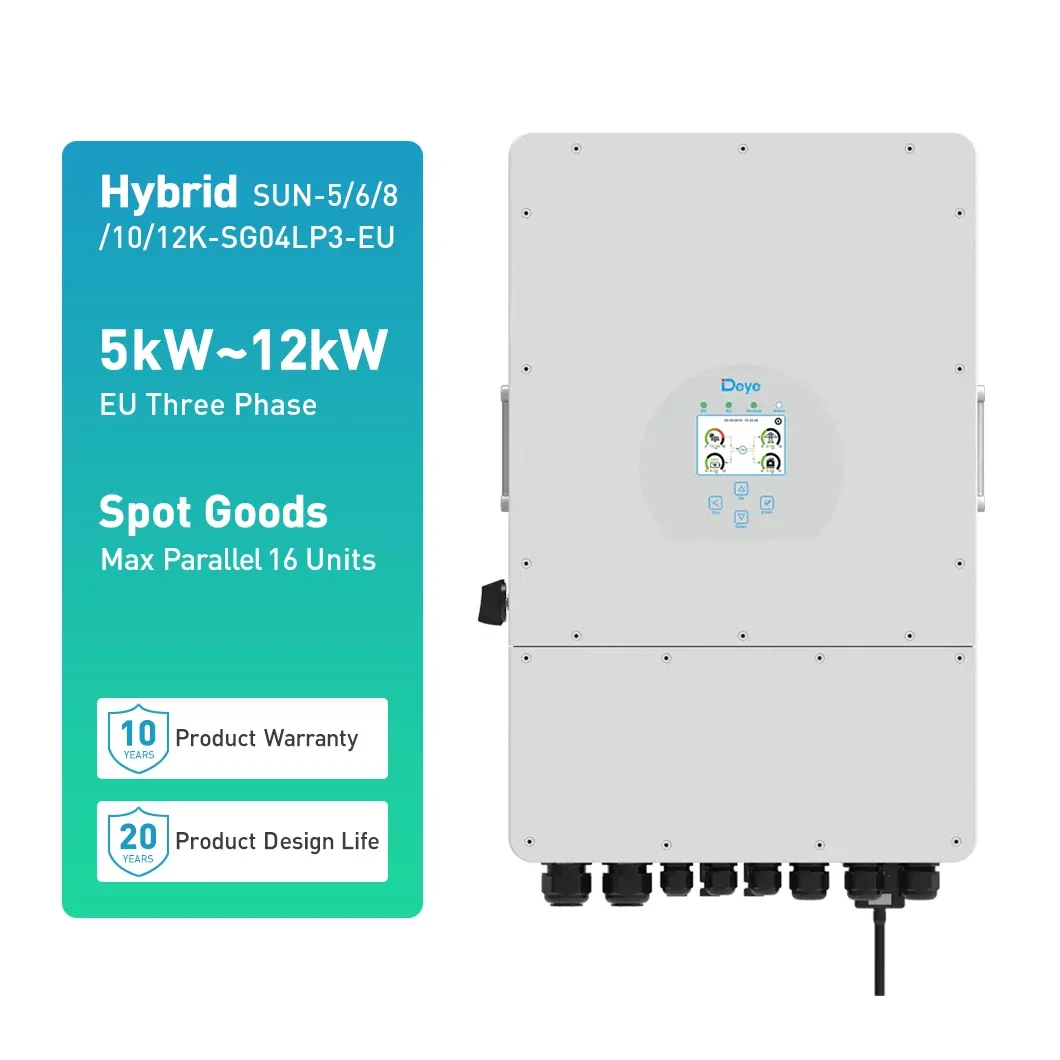 2 MPPT Support 13kVA Solar Inverter 3 Phase 8kw 10kw 12kw 15 Kw  Hybrid Energy Storage Inverter