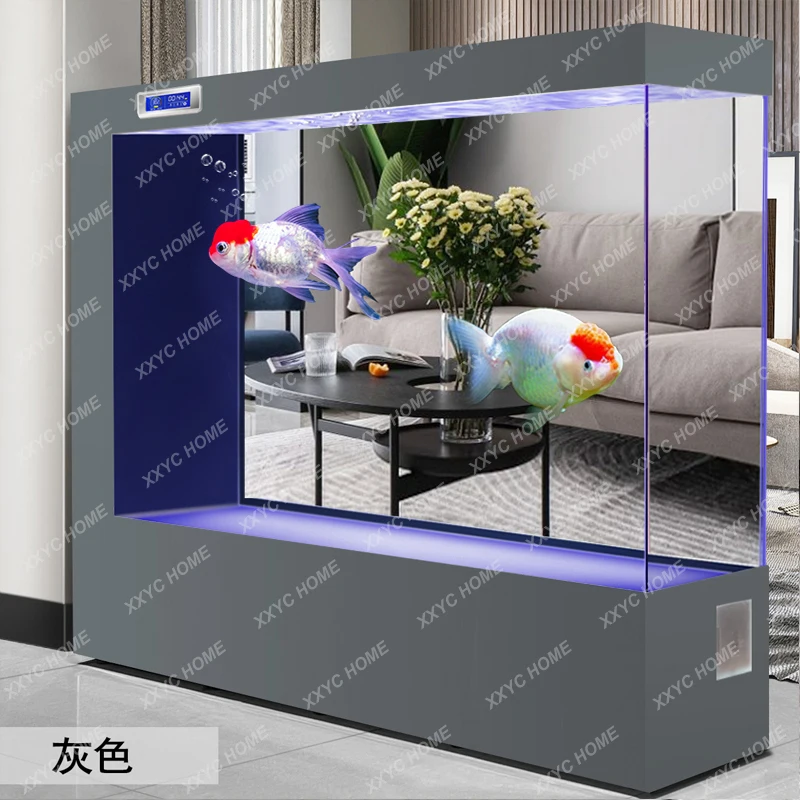 

Simple Rectangular Subareas Screens Super White Fish Globe Household Aquarium Medium and Large Floor Living Room Home