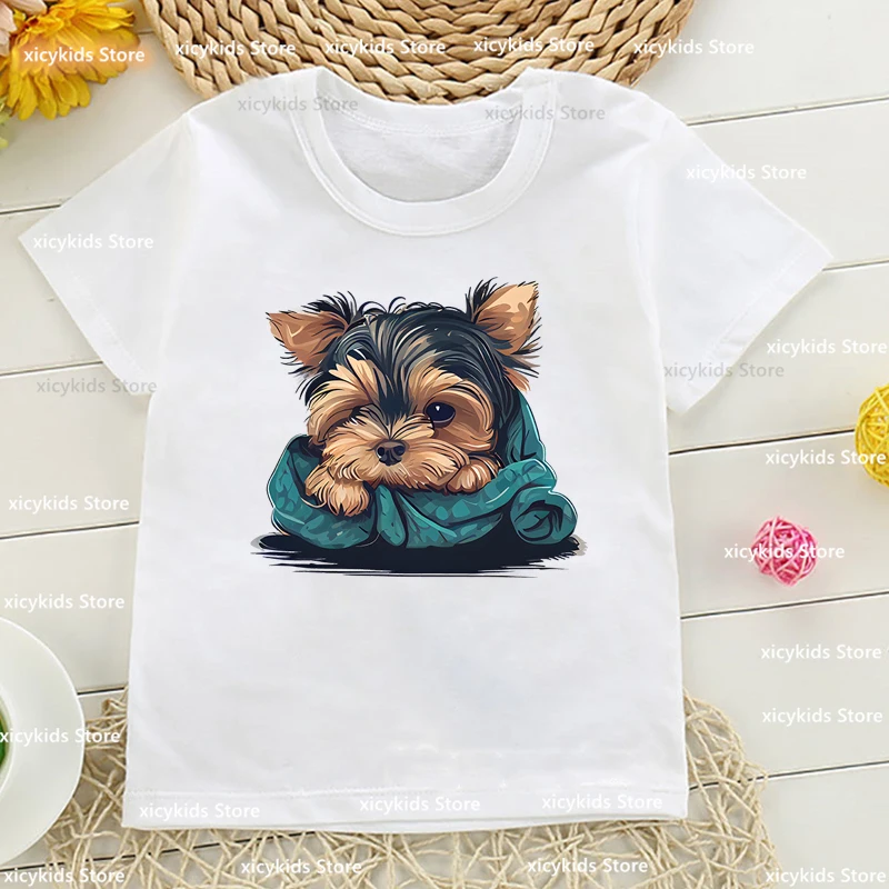 fashion new girls tshirt Funny Dog Animal Print Toddler Baby Tshirt Summer Fashion Boys Girls Clothes Cute ChildrenS tshirt tops