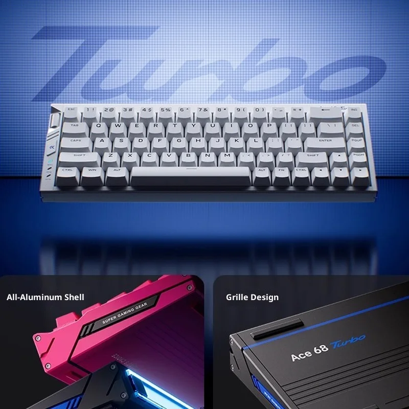 MCHOSE Ace 68 Turbo Magnetic Keyboard 16K 0.06ms Dual Core Chip RGB Aluminium Esports Mechanical Keyboard Gaming Magnetic Axis