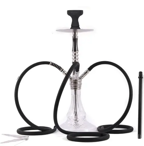 Juego de Cachimba Grande de Aluminio – 4 Puertos para Múltiples Usuarios, Shisha, Narguile, Cachimbas, Sheesha, Nargile, Hubbly Bubbl, para Fiestas y Camping