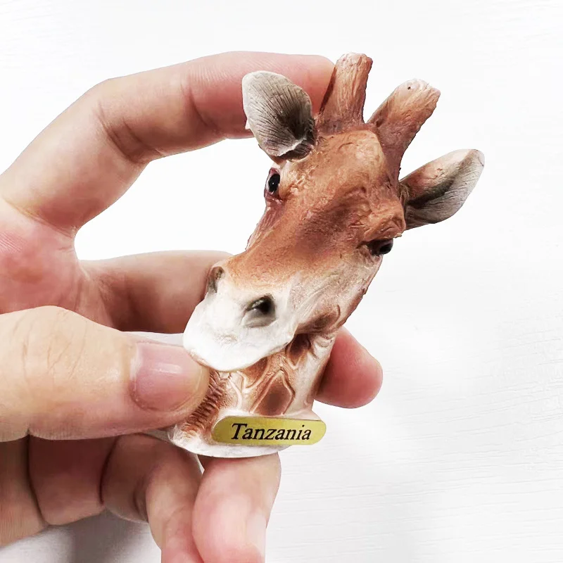 

Africa Tanzania Giraffe 3D Head Refrigerator Magnet Creative Travel Souvenir Home Decoration