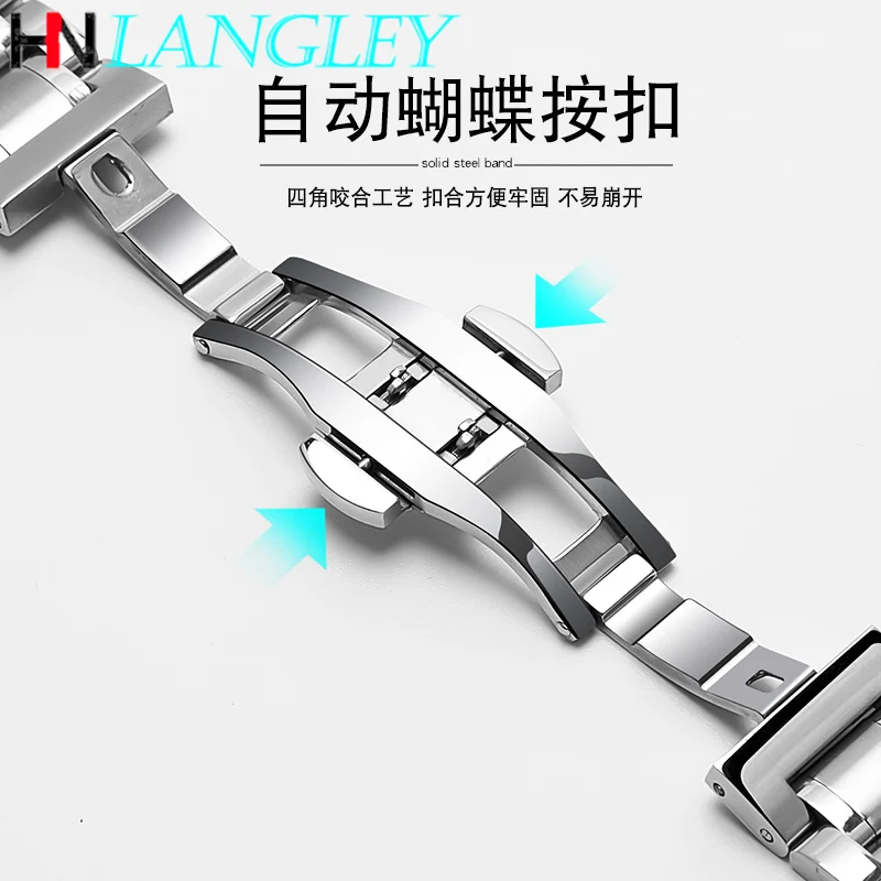 Watch Band For LONGINES WatchBand Stainless Steel Bracelet Original Master Crescent 12/13/14/15/16/17/18/19/20/21/22/24mm Strap