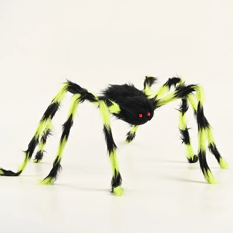 Halloween Large Spider Fake Scary Spider Bendable Legs Spider Web Props Spook House Yard Garden Indoor Outdoor Party Decoration