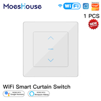 MoesHouse WiFi Smart Curtain Switch Touch for Motorized Curtains and Roller Blinds work with Tuya Smart Life App Alexa Google