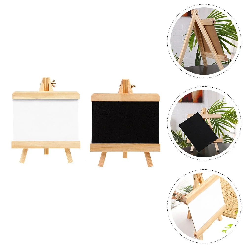 2 Pcs Mini Drawing Board Decorative Writing Kid Painting Display Wooden Small Blackboard Chalkboard Office