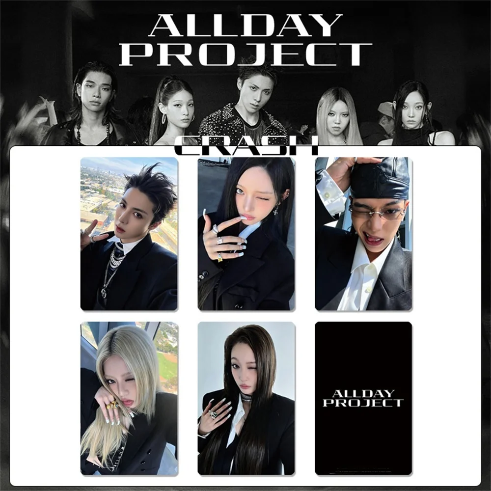 5Pcs ALLDAYPROJECT HD Cosplay Photocards Mini Album CRASH Double Sides Glossy LOMO Cards ANNIE TARZZAN BAILEY WOOCHAN Fans Gift