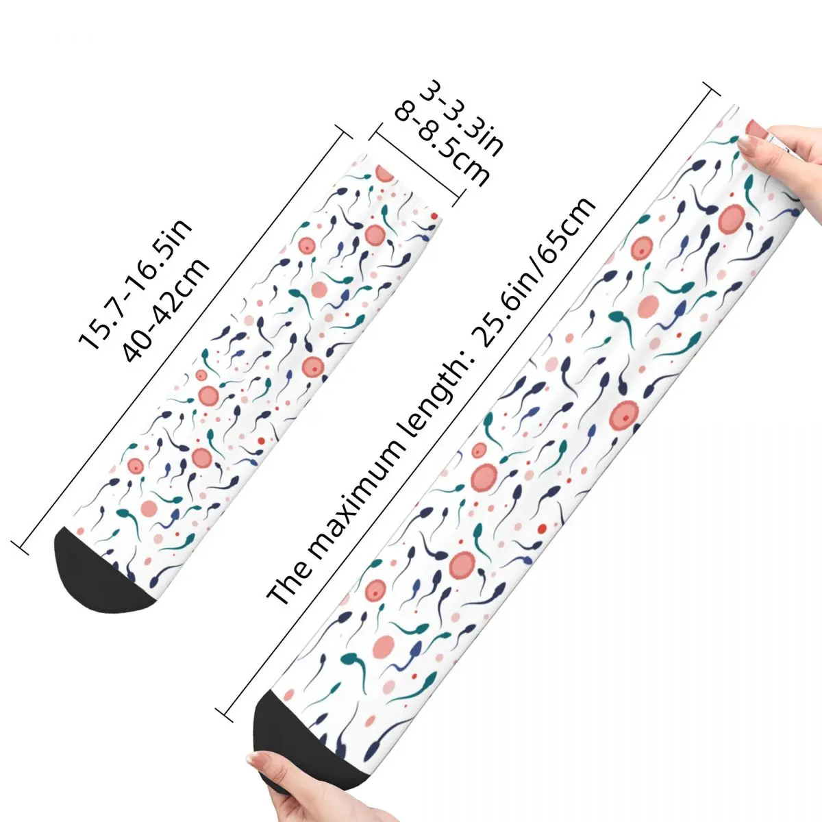 Cozy Female Socks Cute Moving Spermatozoons Merch Comfortable Kawaii Sperm Cell Graphic Socks All Season Gifts