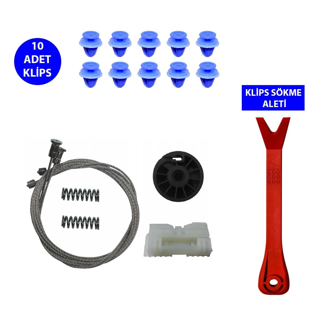 Glass Jack Repair Kit Right Back For Renault Clio 3 2005-2011 (Clip + Bracket) 8200291153