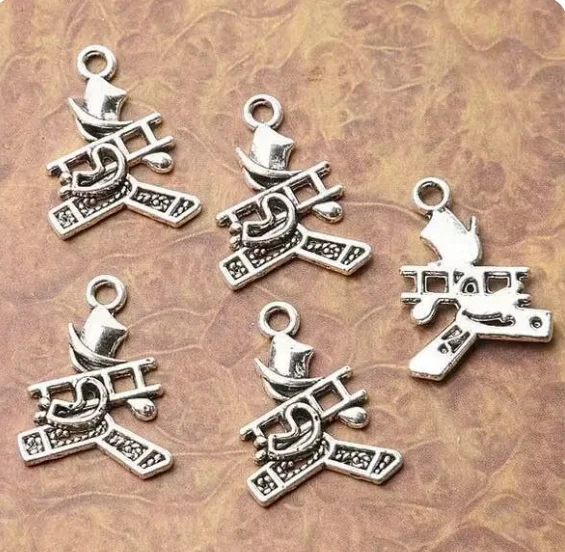 20PCS 30*12mm Tibetan Silver Plated Chimney Sweep with Ladder Charm Pendants  for Jewelry Making HWEF3518