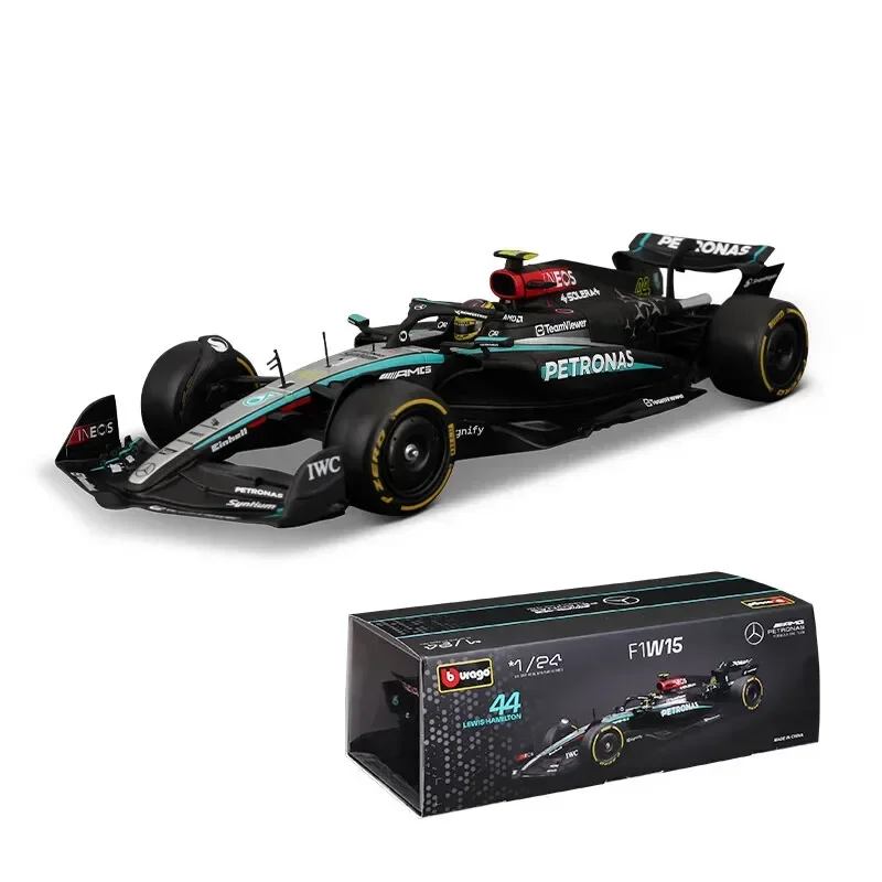 Bburago 1:24 Mercedes-AMG F1 W15 Diecast Model Car #44 Hamilton #63 Russell Formula Racing Alloy Vehicle Collection Gift Toy For view 6