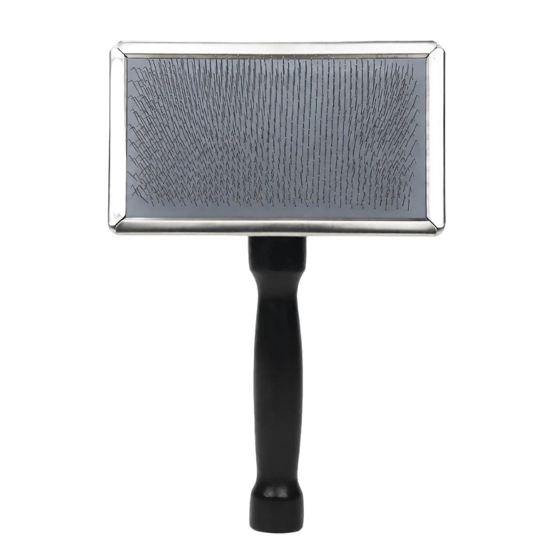 Slicker Brush for Pet Dog and Cats, Dense Metal Pin Daily Grooming Tool for Detangling, Coat Care, and Loose Furs Cleanups J0MC