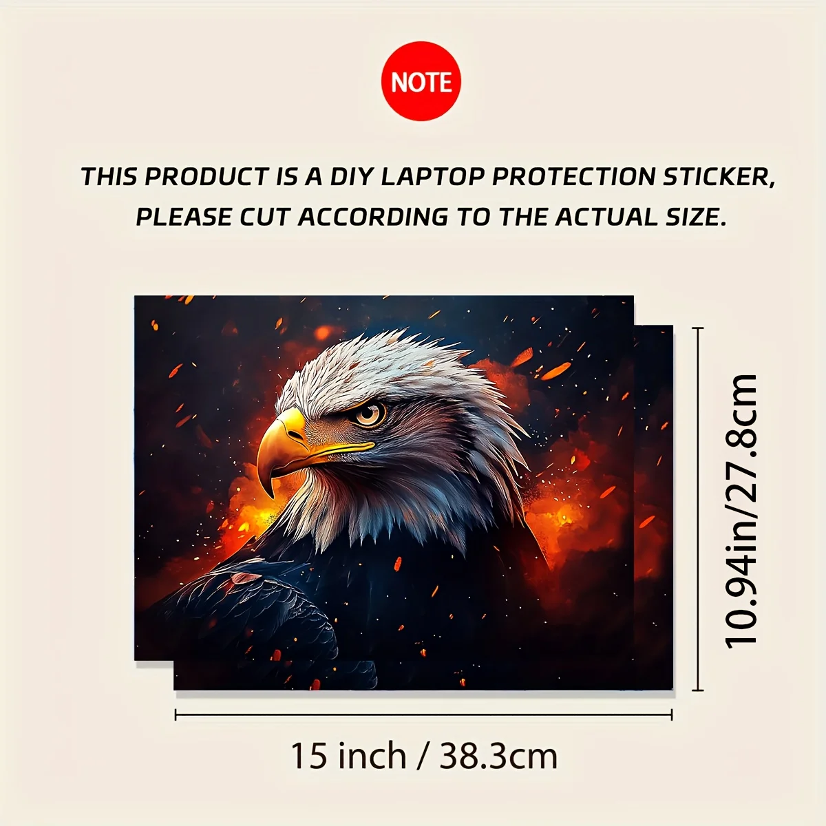 ملصق فينيل للكمبيوتر المحمول مقاوم للماء ومقاوم للخدش وسهل الالتصاق مع تصميم نسر مفصل حيوي لأجهزة الكمبيوتر المحمولة #6