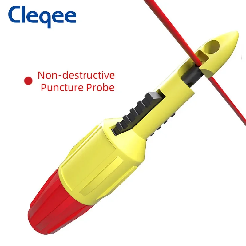 Cleqee P30039 2PCS Insulation Test Hook Clip Wire Piercing Puncture Probe with 2mm/4mm Socket Automotive Car Repair Tool