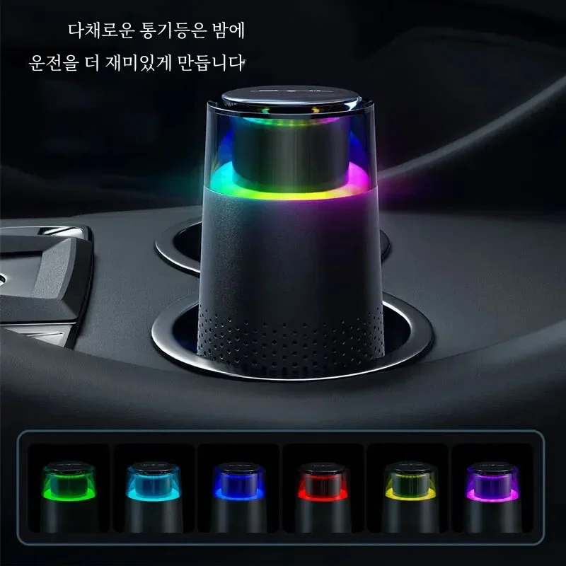 Air Purifier Devices for Car with Usb Colorful Night Light Touch Screen Multi-layer filter Odor Removal Negative Ions Generator