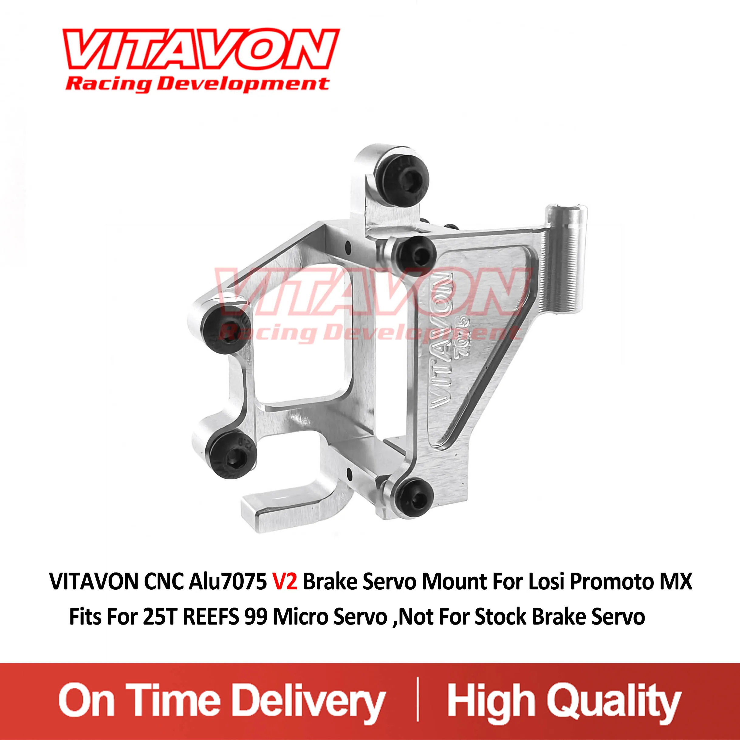 VITAVON CNC Alu7075 V2 Brake Servo Mount For Losi Promoto MX Fits For 25T REEFS 99 Micro Servo ,Not For Stock Brake Servo