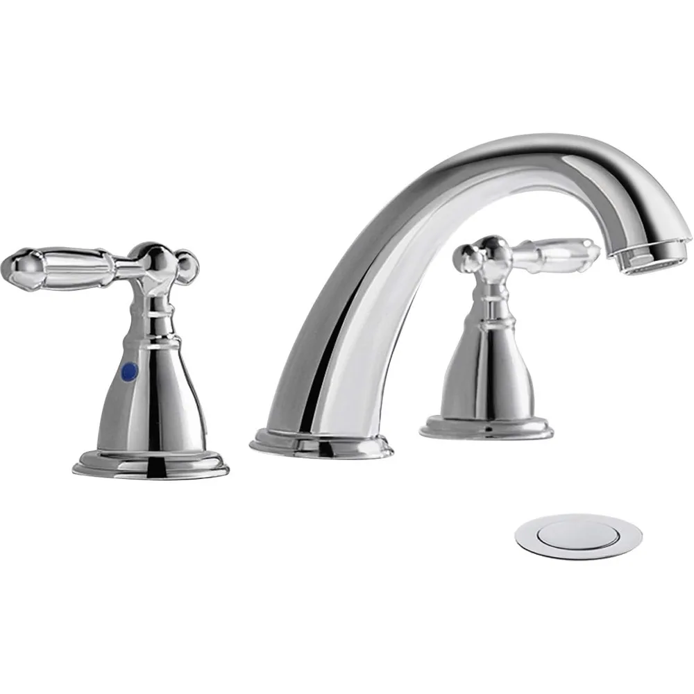 

Phiestina 8 Inch Widespread Bathroom Faucet with 3 Holes, Metal Pop-Up Drain Included, LED-Free Sink Lavatory Faucet, Model WF00