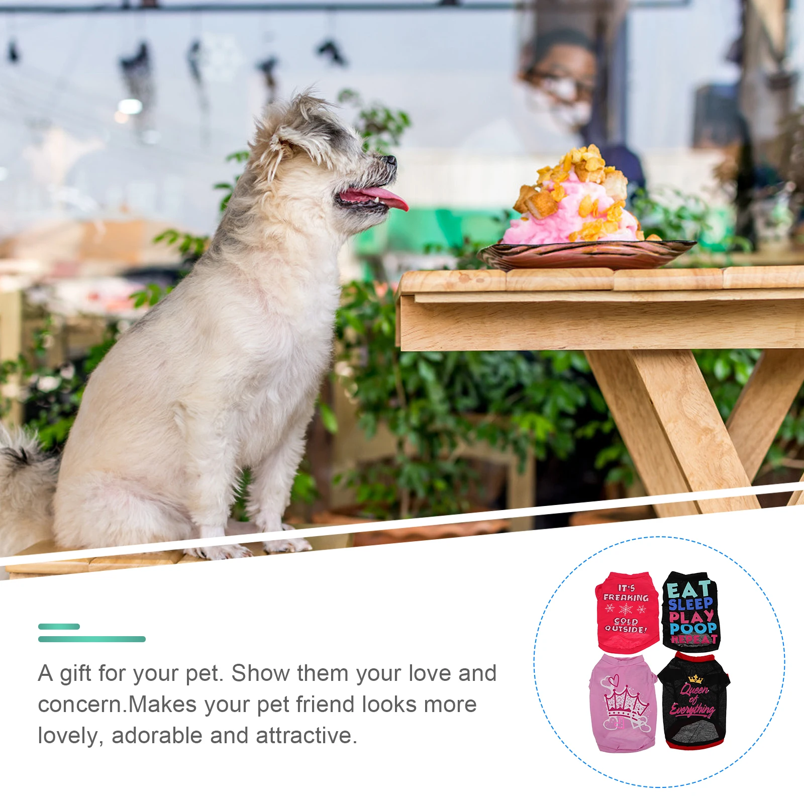 

4 Pcs Pet T-shirt Vest Dog Sleeveless Aesthetic Clothes Shirts Outfits for Dogs Dress