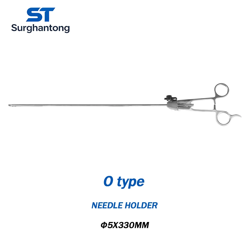 Medical Use Laparoscopic Needle Holder Forceps O Type Handle 5mmx330mm Laparoscopy Instruments Needle Driver